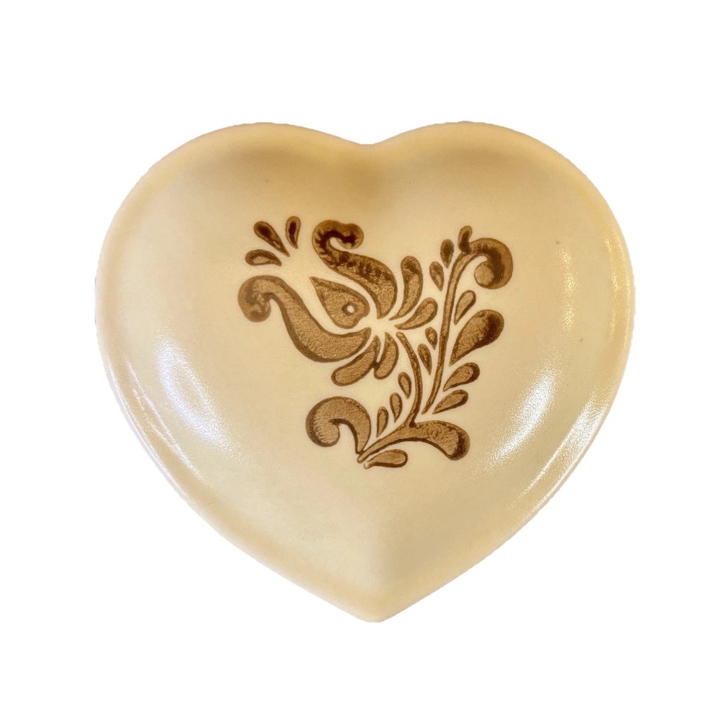 Rare Pfaltzgraff Village Heart Shaped Trinket Box Vintage Pottery Stoneware EUC